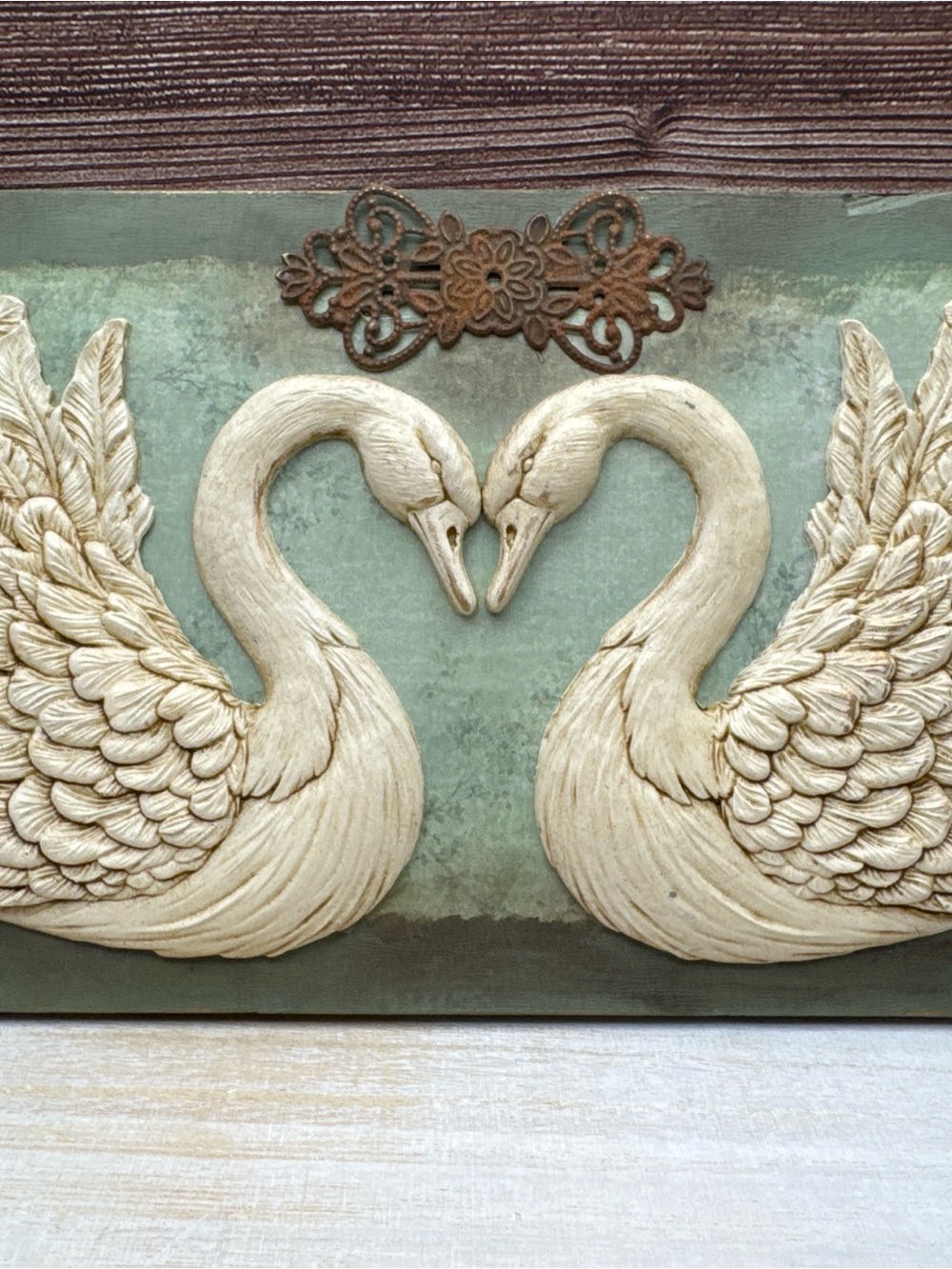 Cream Swan Wall Art Plaque - Decorative Home Wall Decor